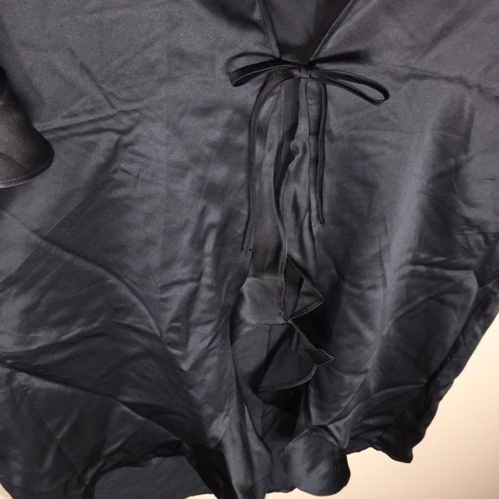 Victoria’s Secret black silky cover up sleep wear black silky sheer layo… - Picture 4 of 7